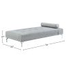 Melange Velvet Upholstered Sofa Bed with Pillow, Grey