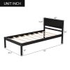 Platform Bed Frame with Headboard, Wood Slat Support, No Box Spring Needed,Twin, Espresso(OLD SKU:WF191418AAP)