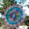 1pc 3D Hanging Wind Spinner Outdoor Decor For 3D Garden Wind Chimes Metal Yard Spinners 3D Stainless Steel Spinner Gifts Mandala 3D Spinner With 360��