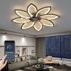 35Inches Ceiling Fan with Lights Remote Control Dimmable LED, 6 Gear Wind Speed Fan Light