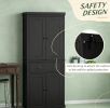Black 72.5 Inch Freestanding Kitchen Cabinet Pantry Storage with Doors And Shelves Food Storage Cabinet for Kitchen Organization