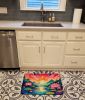 Lotus in Color Memory Foam Kitchen Mat Machine Washable Anti-Fatigue Mat Cushion Comfort Bath Mat or Kitchen Rug