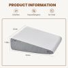 Wedge Pillow, Memory Foam Bed Wedge for Acid Reflux Recovery, Removable Washable Cover, White Gray, 23.6Ãƒâ€”23.6Ãƒâ€”7.5in