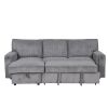 U_STYLE Upholstery Sleeper Sectional Sofa with Storage Bags and 2 cup holders on Arms