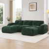 U-shaped Boneless Sofa,Tufted Design,32D High Density Sponge,Bottom Anti-Slip Design,No Assembly Required Bottom,Free Combination