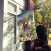 Bloodhound Easter Egg Hunt House Flag Large Porch Sleeve Pole Decorative Outside Yard Banner Artwork Wall Hanging, Polyester, House Size, Multicolor