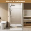 60" W x 72" H Chrome Aluminum Frame Double Sliding Shower Door with 1/4" (6mm) Nano-Coated Clear Tempered Glass and Dual Stainless Steel Handles