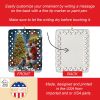 Australian Cattle Dog and Santa Claus Porcelain Ornament Christmas Tree Hanging Decorations for Home Christmas Holiday, Rectangle, Gift, Multicolor