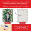 American Polydactyl Cat By the Christmas Tree Porcelain Ornament Christmas Tree Hanging Decorations for Home Christmas Holiday, Rectangle, Gift