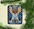 Wirehaired Pointing Griffon My Angel Porcelain Ornament Christmas Tree Hanging Decorations for Home Christmas Holiday, Rectangle, Gift, Multicolor