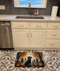 Black Labrador Retriever Spooky Halloween Memory Foam Kitchen Mat Machine Washable Anti-Fatigue Mat Cushion Comfort Bath Mat or Kitchen Rug