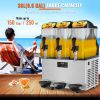 VEVOR Commercial Slushy Machine, 36L/9.6Gal Stainless Steel Margarita Smoothie Frozen Drink Maker, 150 Cup Triple Bowl Slushie Maker