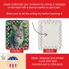 Asian Cat By the Christmas Tree Porcelain Ornament Christmas Tree Hanging Decorations for Home Christmas Holiday, Rectangle, Gift, Multicolor
