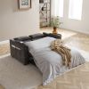 55" Velvet Two Seater Pull Out Sofa Bed, Adjustable Backrest With USB Ports, Two Side Pockets, 3 in 1 Convertible Sleeper Sofa Bed