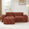 L-shaped Boneless Sofa,Soft Velvet Fabric,Tufted Design,32D High Density Sponge,No Assembly Required,Ergonomic Design,Bottom Anti-Slip Design