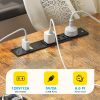 L Shaped Computer Desk with Charging Station, 53 inch PC Table Study Desk 4 Tier Drawers, Modern Simple Style Laptop Desk for Bedroom, Vintage