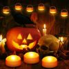 LED Flameless Jack-O-Lanterns, Blinking Battery Operated Lights with Remote Control and Timer