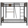 L-Shaped Twin over Twin Bunk Bed with Twin Size Loft Bed with Desk and Shelf