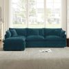 Free Combination Comfy Upholstery Modular Oversized L Shaped Sectional Sofa With Reversible Ottoman, Blue Chenille