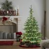 8Ft Christmas Tree, Prelit Green spruce Premium Artificial Tree, 1307 Realistic PE&PVC Mixed Tips , 500 LED Lights