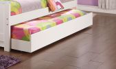 Twin Size Bed w/ Trundle Slats White Pine Plywood Kids Youth Bedroom Furniture