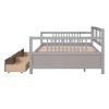 Full Size Daybed Wood Bed with Two Drawers,Gray(OLD SKU:LP000058AAE)