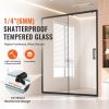 Semi-frameless Shower Door 57.7-59 x 70 in Tempered Glass 1/4 in Matte Black