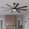 72 in. Black Low Profile Ceiling Fan with Light