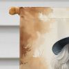 White Poodle Thanksgiving House Flag Large Porch Sleeve Pole Decorative Outside Yard Banner Artwork Wall Hanging, Polyester, House Size, Multicolor
