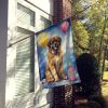 Leonberger Happy Birthday House Flag Large Porch Sleeve Pole Decorative Outside Yard Banner Artwork Wall Hanging, Polyester, House Size, Multicolor