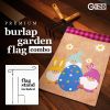 Combo Pack Garden Flag Stand Black 36x16 in & Garden Flag Easter Decoration Three Gnomes with Large Easter Egg 12x18 inch Double-Sided Burlap Fabric