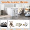 Laundry Basket 78L, 2Pack Laundry Hamper with Easy Carry Handles, Collapsible Laundry Baskets Hampers for Bathroom Clothes Storage Grey