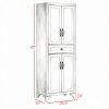 67" White 4-Door Kitchen Pantry with Drawer and Adjustable Shelves, Large-Capacity Storage Cabinet