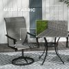 Outsunny Patio Swivel Chairs Set of 2, High Back Patio Dining Chairs with All-Weather Mesh for Backyard, Lawn, Garden, Gray