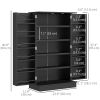41" Storage Cabinet, 2-Door Kitchen Pantry Cabinet with 5-tier Shelving, 12 Spice Racks and Adjustable Shelves, Black