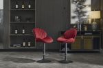 Bar Stools Set of 2 - Adjustable Barstools with Back and Footrest, Counter Height Bar Chairs for Kitchen, Pub -RED
