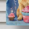 Chow Chow Happy Birthday House Flag Large Porch Sleeve Pole Decorative Outside Yard Banner Artwork Wall Hanging, Polyester, House Size, Multicolor