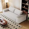 63" 2Setaser Sofa,Corduroy Fabric,Deep Seat Couches,Comfy Loveseat Sofa,No Assembly,1pcs for Living room, Bedroom,Conference room ,Apartment,White