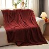 SOGA 2X Burgundy Throw Blanket &  Bed Sofa Comforter