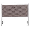 Queen Size Headboard in Black Metal and Grey Fabric