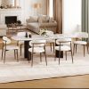 Dining Chairs Set of 2, Metal Kitchen Chairs with Modern Fabric Upholstered for Dining Room, Beige