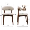 Warm Grey Flannelette Upholstered Dining Chair with Walnut Solid Wood Legs, Armless Chair Set of 4 for Kitchen, Restaurant, Living, Meeting Room