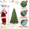 7ft Per-Lit Artificial Christmas Tree with 400 Warm White Lights, Premium Full Hinged Prelight Christmas Tree with 1072 Steel Branch Tips