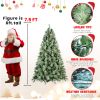 7.5FT Hinged Artificial Christmas Tree with 1588 PVC Tips, Xmas Pine Tree with Foldable Metal Base for Holiday Decor, Green