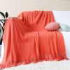 SOGA 2X Orange Acrylic Knitted Throw Blanket  Couch Bed Sofa Home Decor