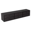Full Bed with Bookcase Headboard, Under bed Storage Drawers and Bed End Storage Case,Espresso