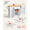 Kitchen Island Cart with Storage, 42.36 in Wide Island Table for Kitchen, with 2 Drawers, Storage Cabinet, Table for Home Dining Room, White