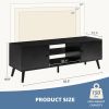 Modern TV Stand for 55-60 inch TV, Mid Century Entertainment Centre, Media Console Table with Storage for Living Room, Office, Black