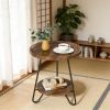 Chic Coffee Table,Round Sofa Table, 2-Tier Accent Table
