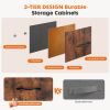 5 Fabric Dresser with 5 Storage Drawers, TV Stand with Wooden Top Metal Frame for Clothes, Living Room, Hallway, Entryway, Rust